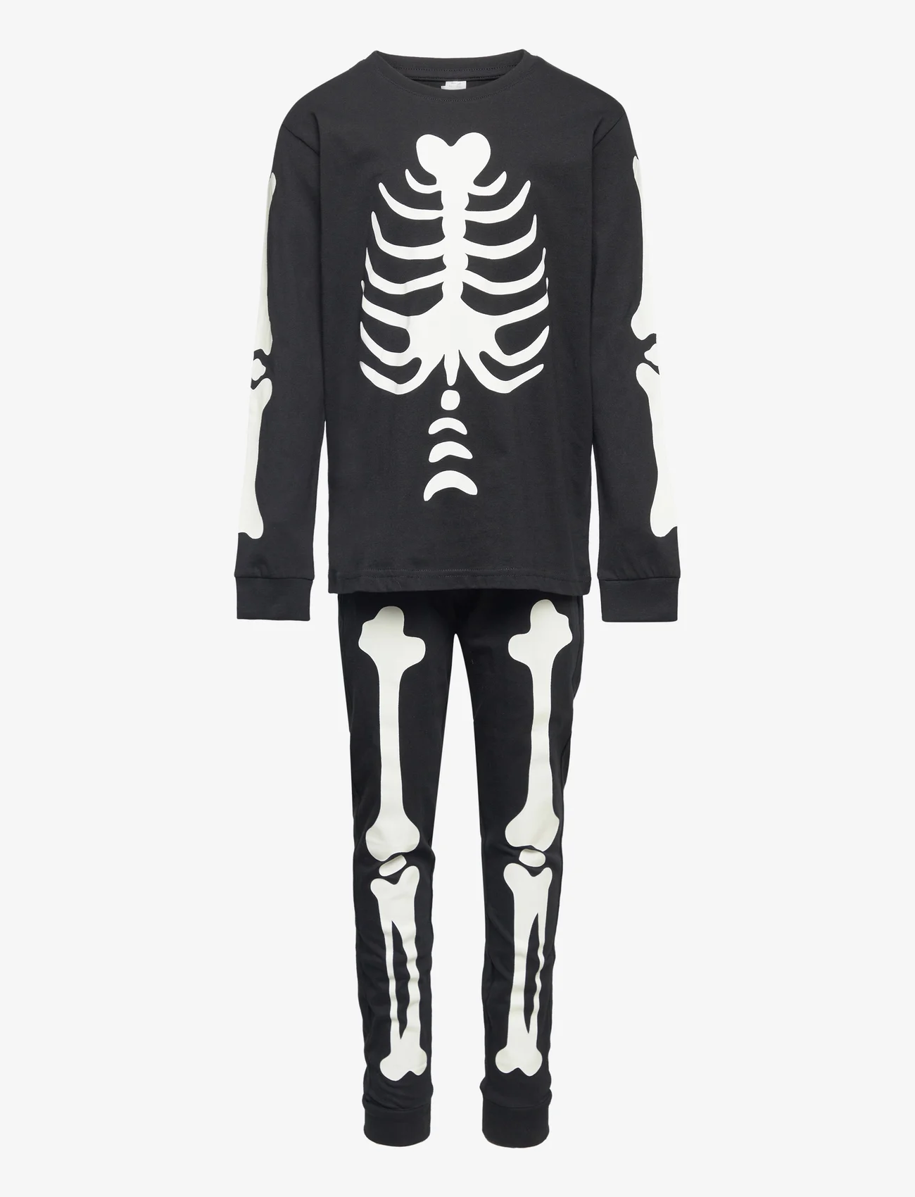 Lindex - Pajama Halloween Skeleton - pyjamassæt - black - 0
