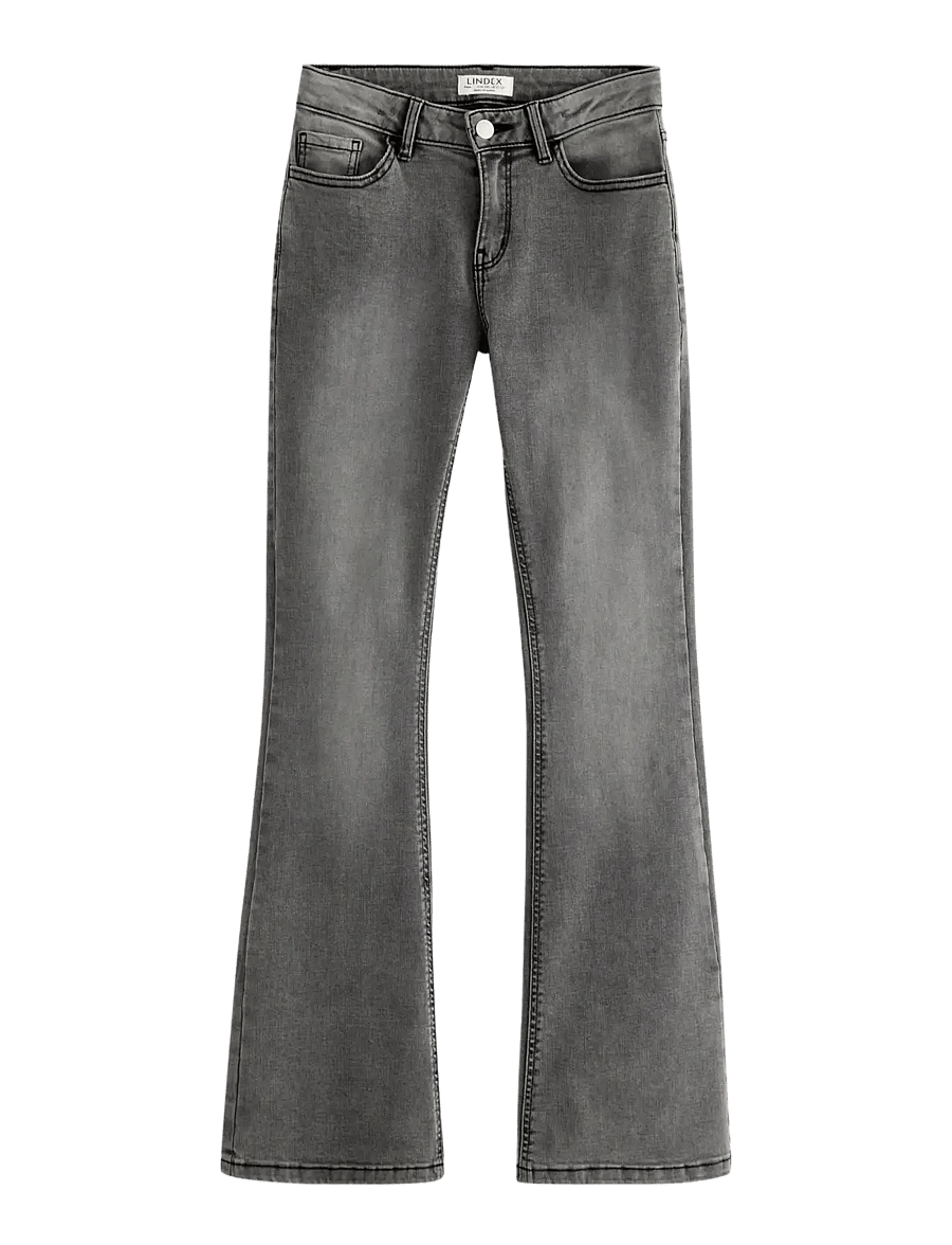 Lindex - Trousers denim Freja grey - bootcut jeans - grey - 1