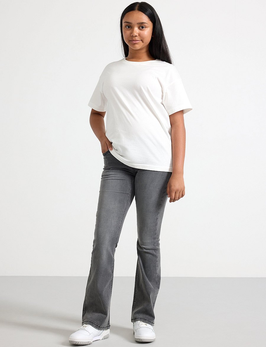 Lindex - Trousers denim Freja grey - bootcut jeans - grey - 0