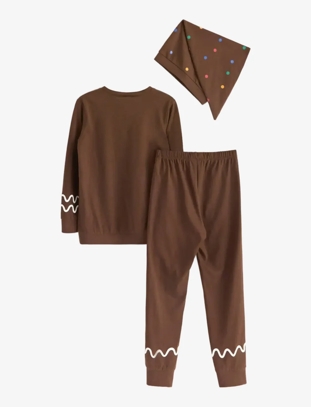 Lindex - Pajama Christmas Santa Gingerb - pyjamasset - dk brown - 2