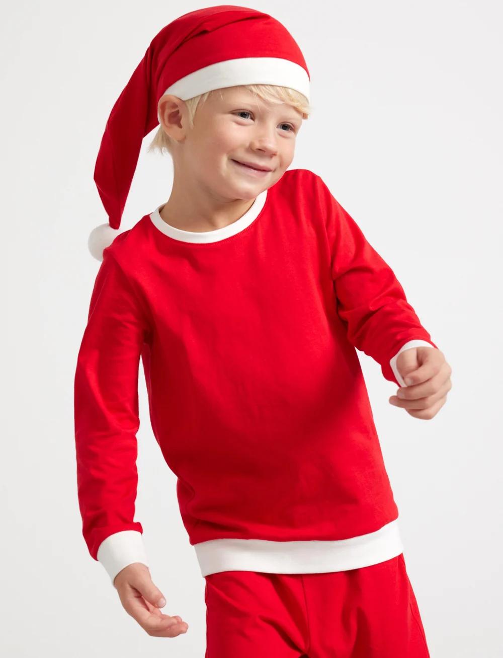 Lindex - Pajama Christmas Santa Gingerb - pyjama-sets - red - 0