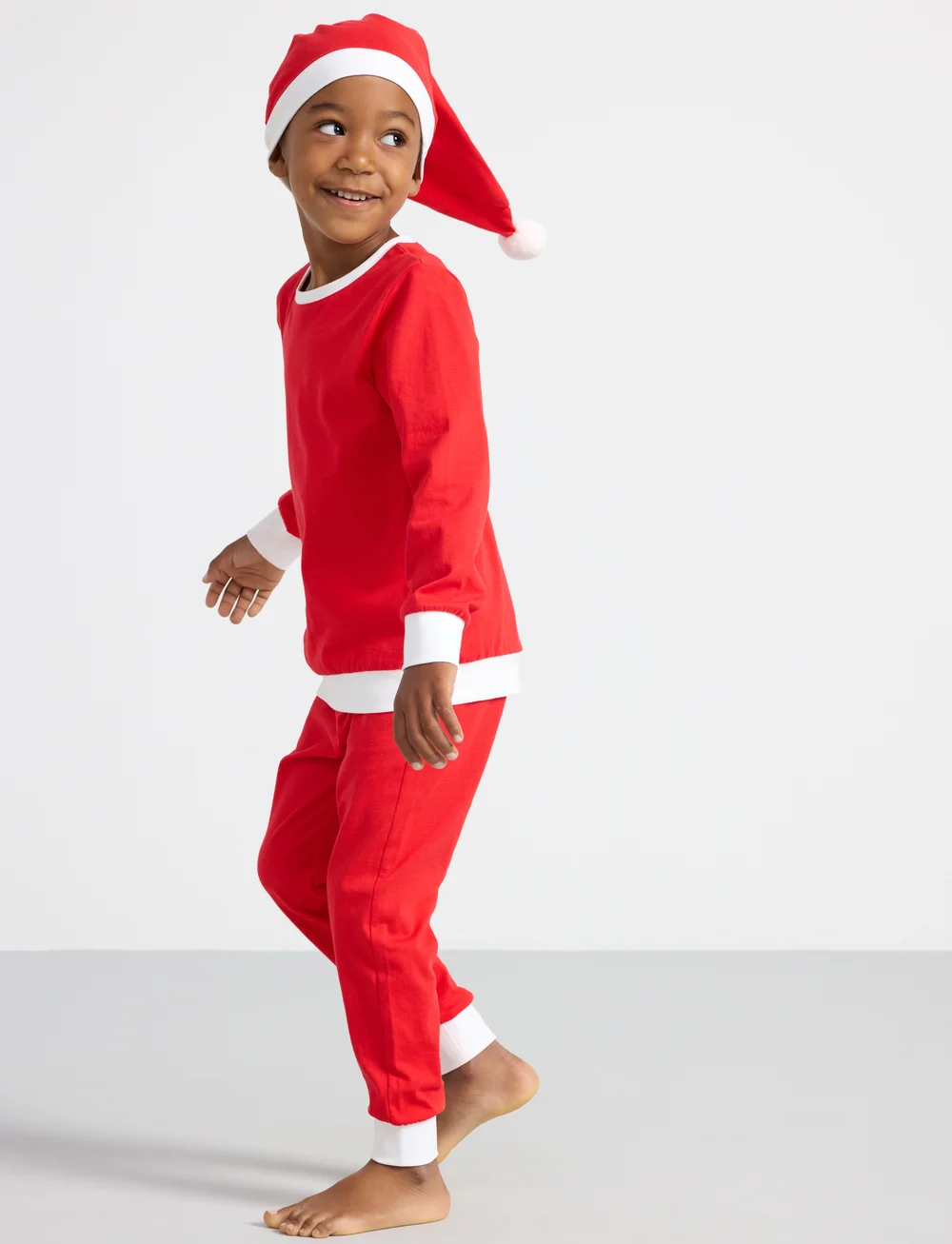 Lindex - Pajama Christmas Santa Gingerb - pyjama-sets - red - 5