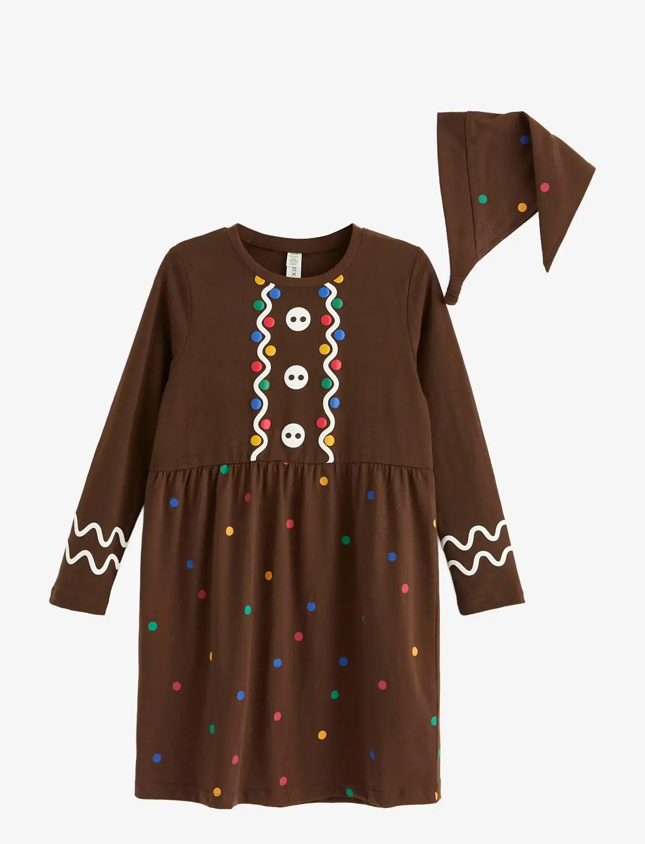 Lindex - Nightdress Christmas Santa Gin - langärmelige freizeitkleider - dk brown - 1