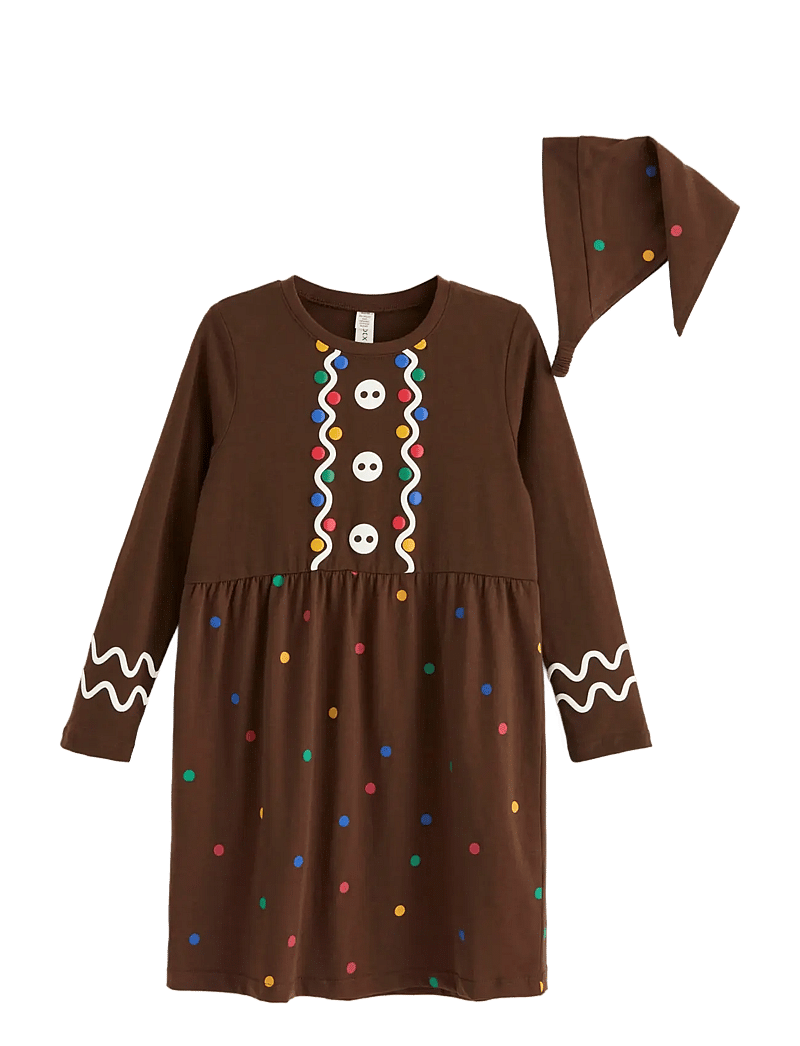 Lindex - Nightdress Christmas Santa Gin - långärmade vardagsklänningar - dk brown - 1