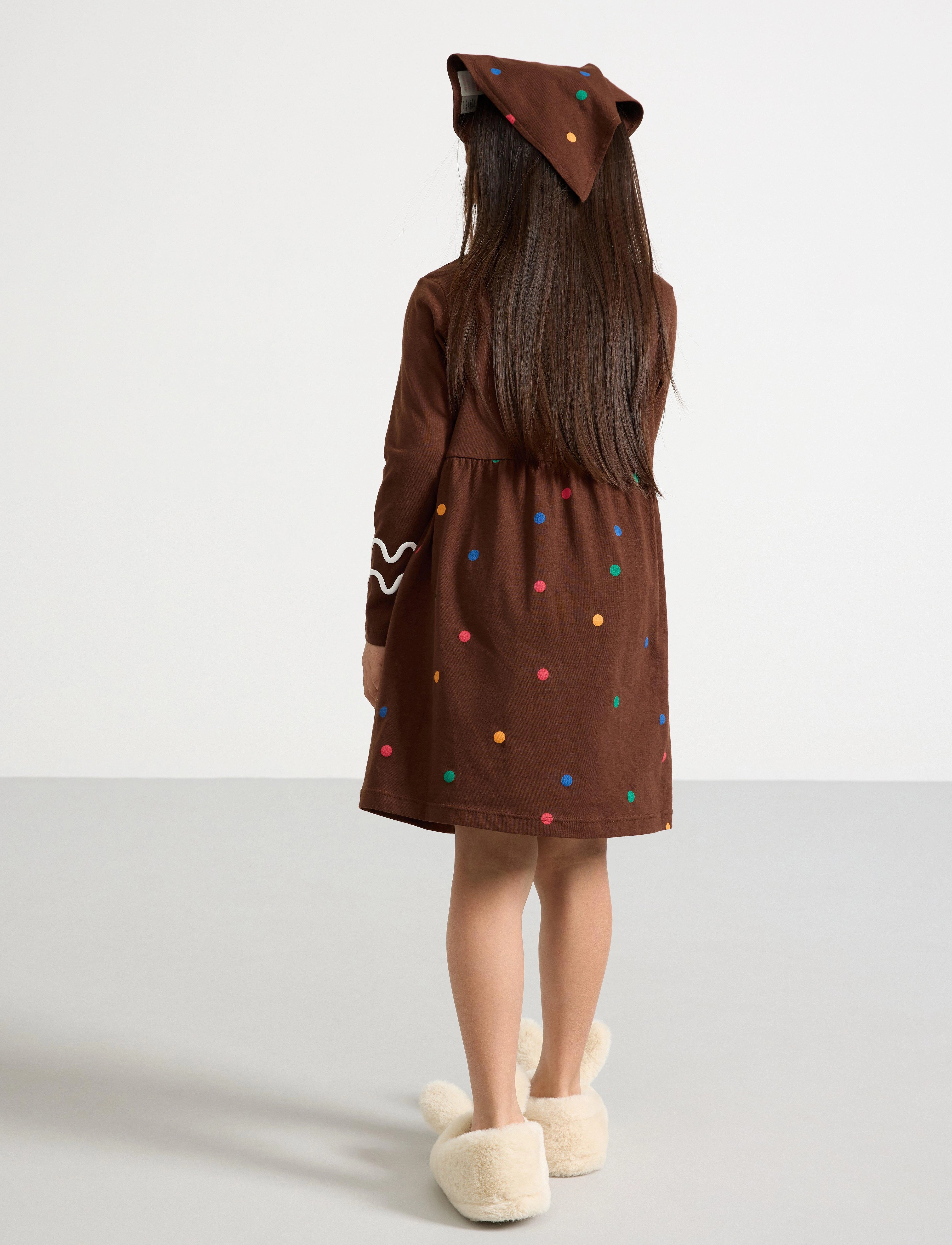 Lindex - Nightdress Christmas Santa Gin - langärmelige freizeitkleider - dk brown - 3