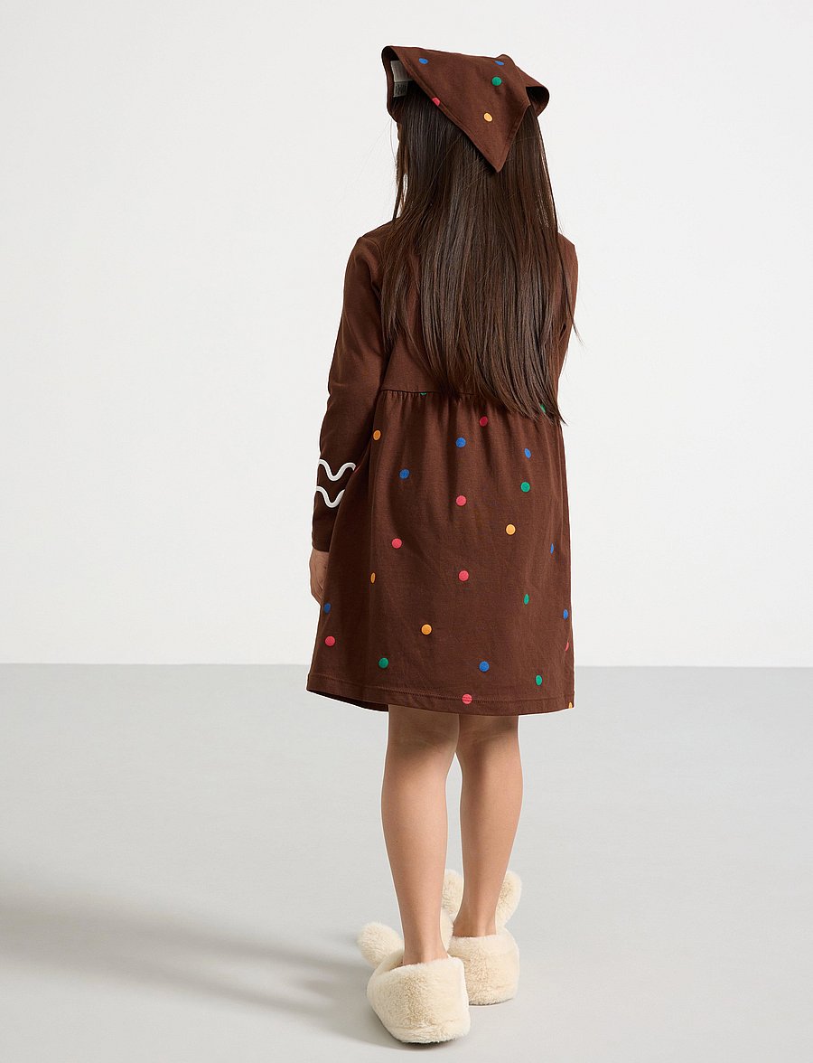 Lindex - Nightdress Christmas Santa Gin - ikdienas kleitas ar garām piedurknēm - dk brown - 3