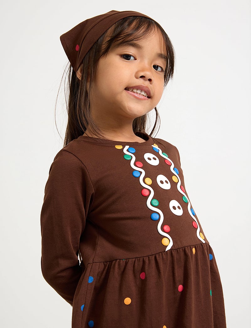 Lindex - Nightdress Christmas Santa Gin - långärmade vardagsklänningar - dk brown - 4