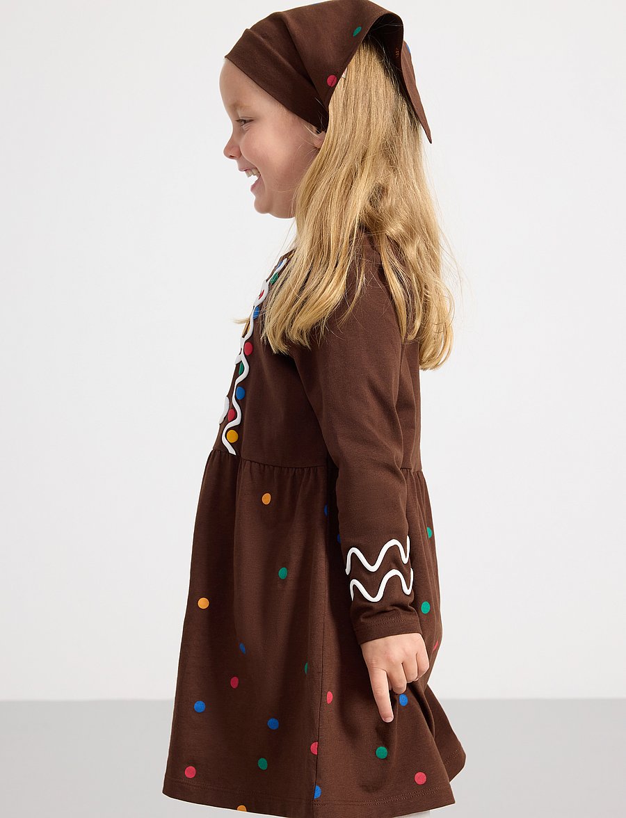 Lindex - Nightdress Christmas Santa Gin - ikdienas kleitas ar garām piedurknēm - dk brown - 5