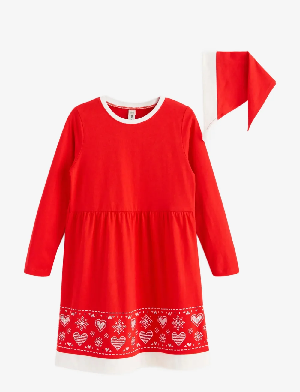 Lindex - Nightdress Christmas Santa Gin - long-sleeved casual dresses - red - 1