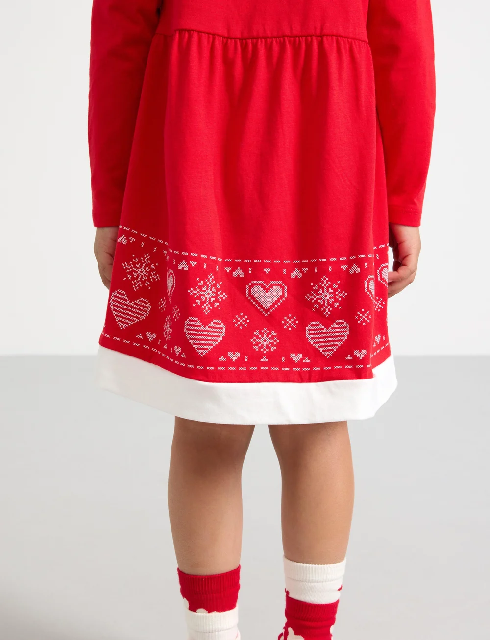 Lindex - Nightdress Christmas Santa Gin - long-sleeved casual dresses - red - 4
