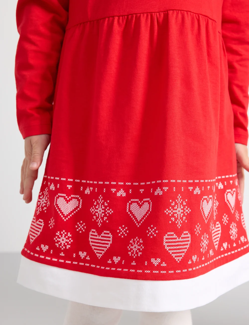 Lindex - Nightdress Christmas Santa Gin - long-sleeved casual dresses - red - 5