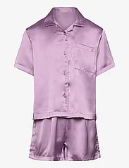 Lindex - Pajama satin set short - pyjamassæt - light lilac - 0