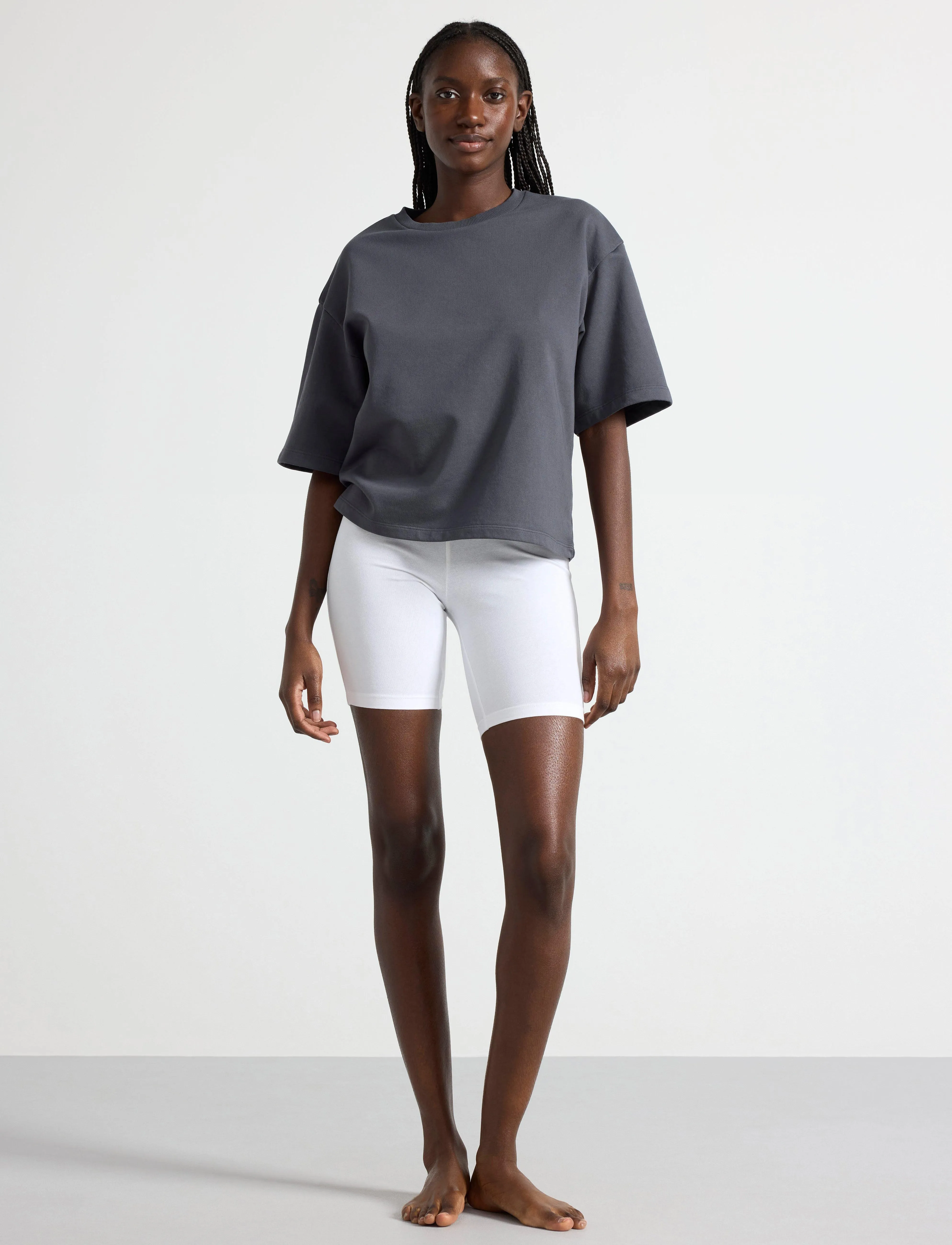 Lindex Biker Shorts In Cotton, Kvinder, Cykelshorts, Hvid, Str: S