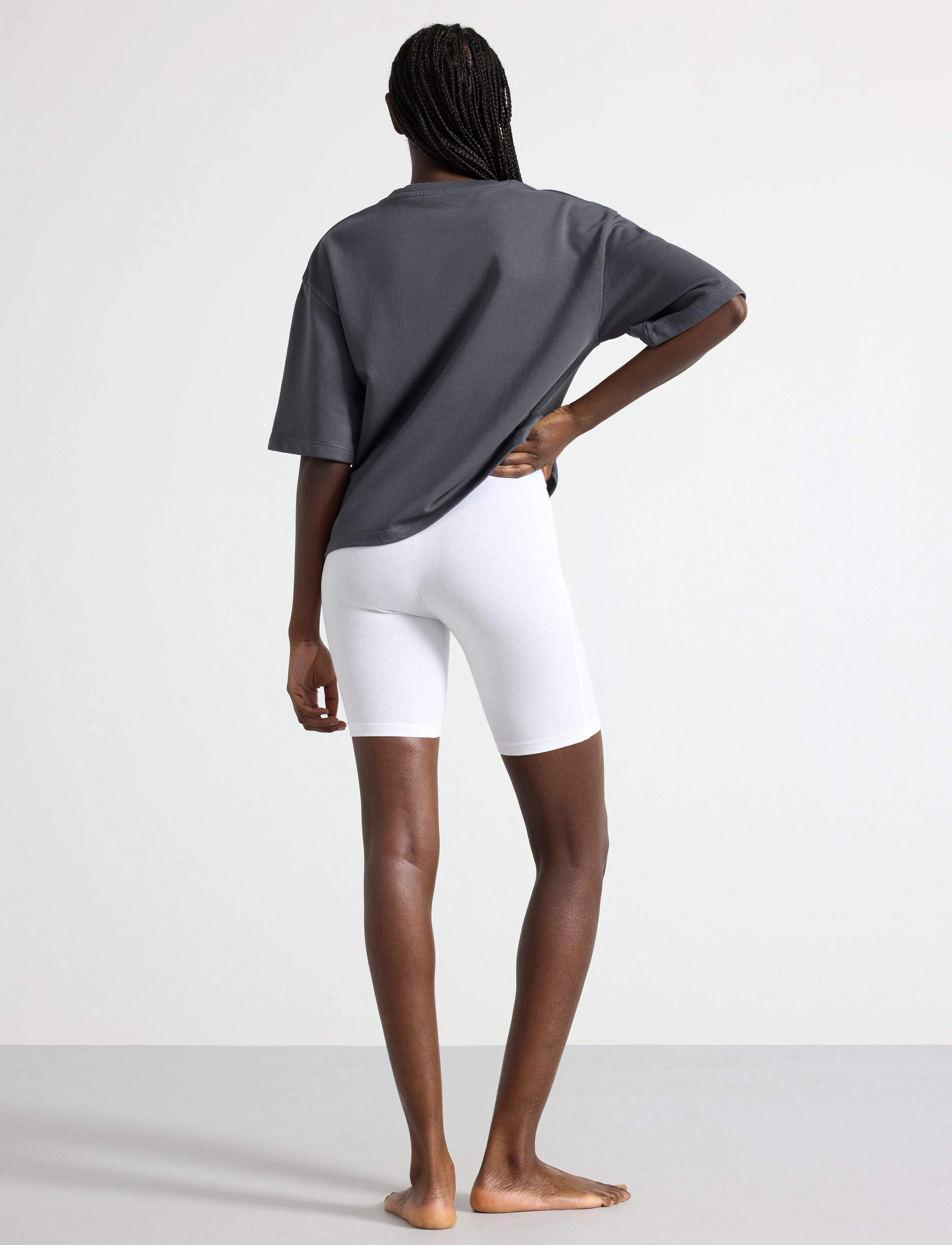 Lindex - Biker shorts in cotton - 1/2 längd - white - 3