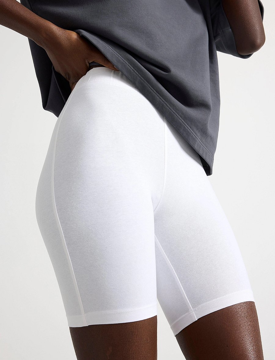 Lindex - Biker shorts in cotton - 1/2 länge - white - 4