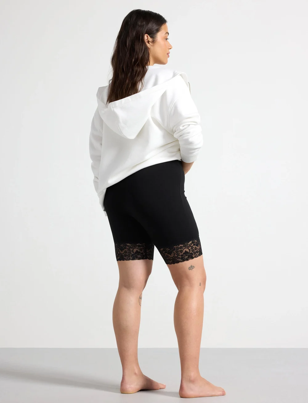 Lindex - Leggings Sally lace short - cykelbyxor - black - 3