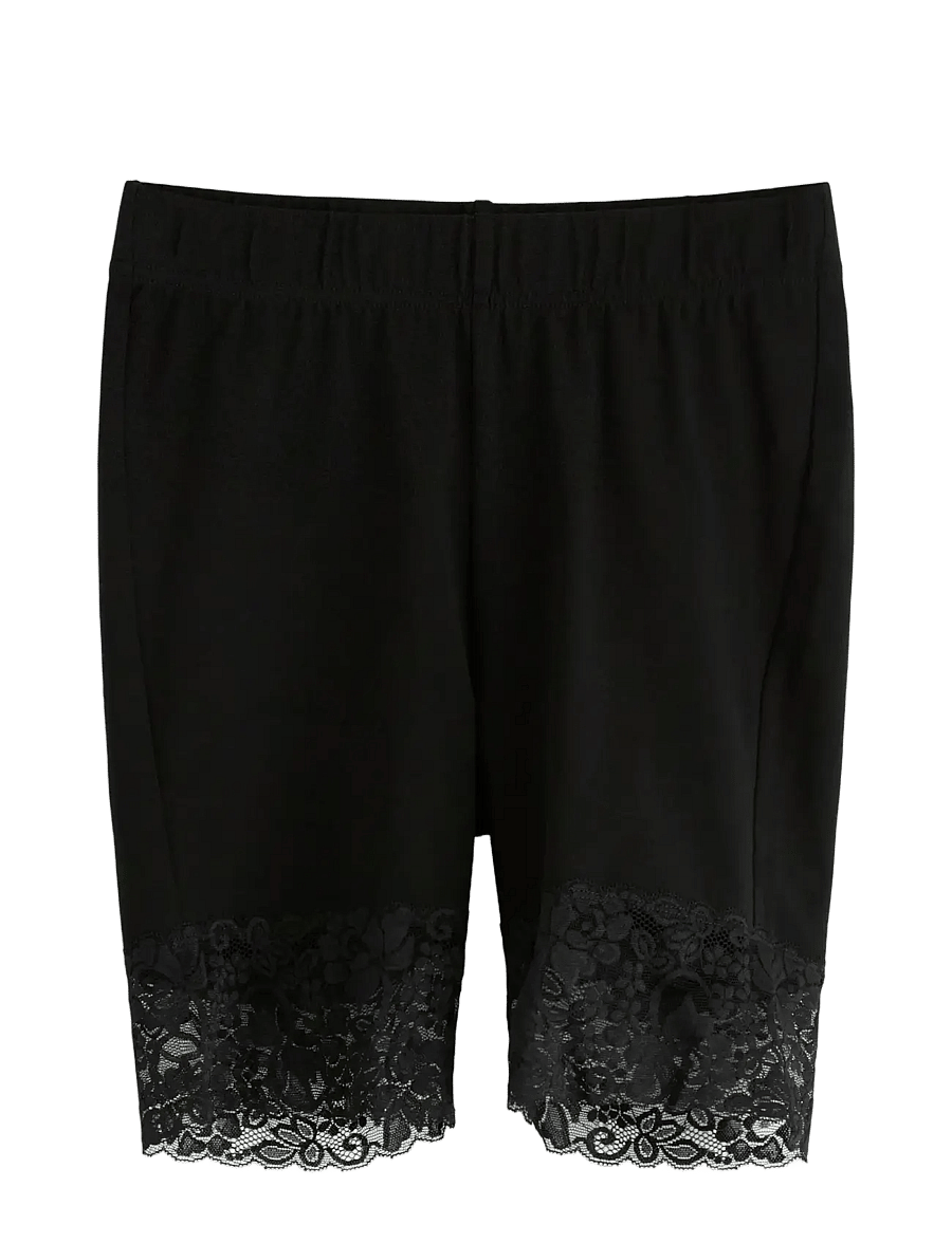 Lindex - Leggings Sally lace short - 1/2 længde - black - 1
