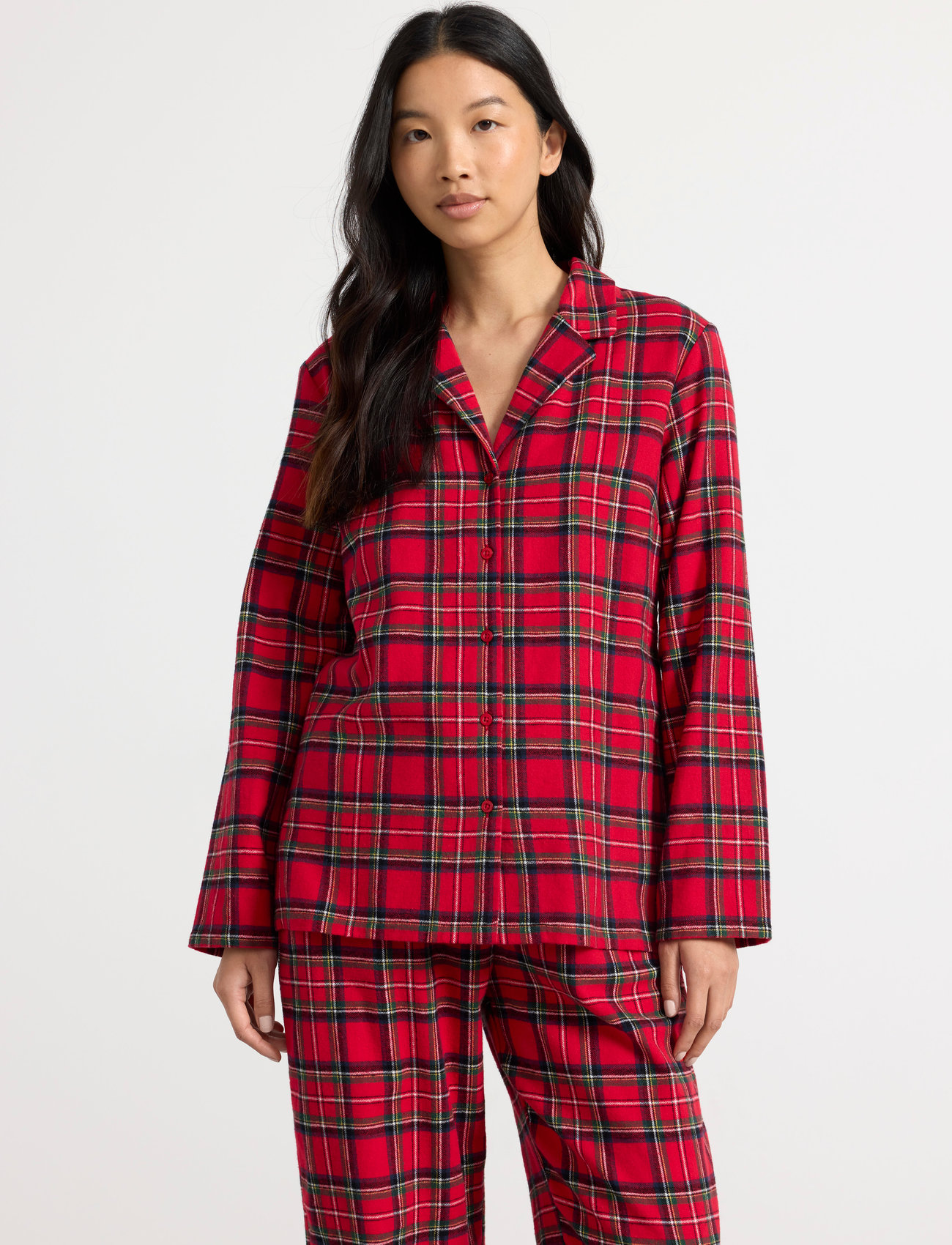 Lindex - Nightshirt flannel check - yläosat - red - 0