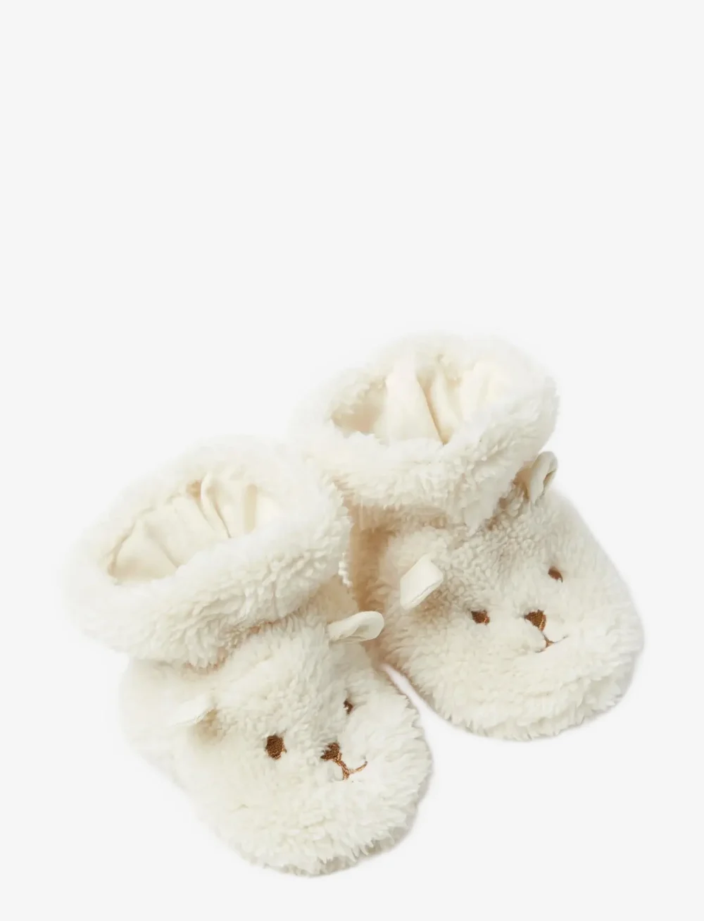 Lindex - Footies pile emb face - lauflernschuhe - light beige - 0