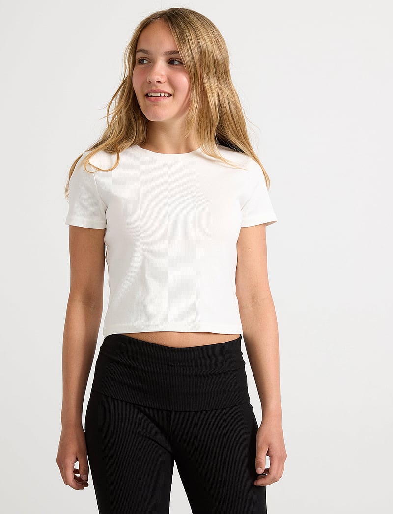 Lindex - Top Rosie basic - kortärmade t-shirts - off white - 0