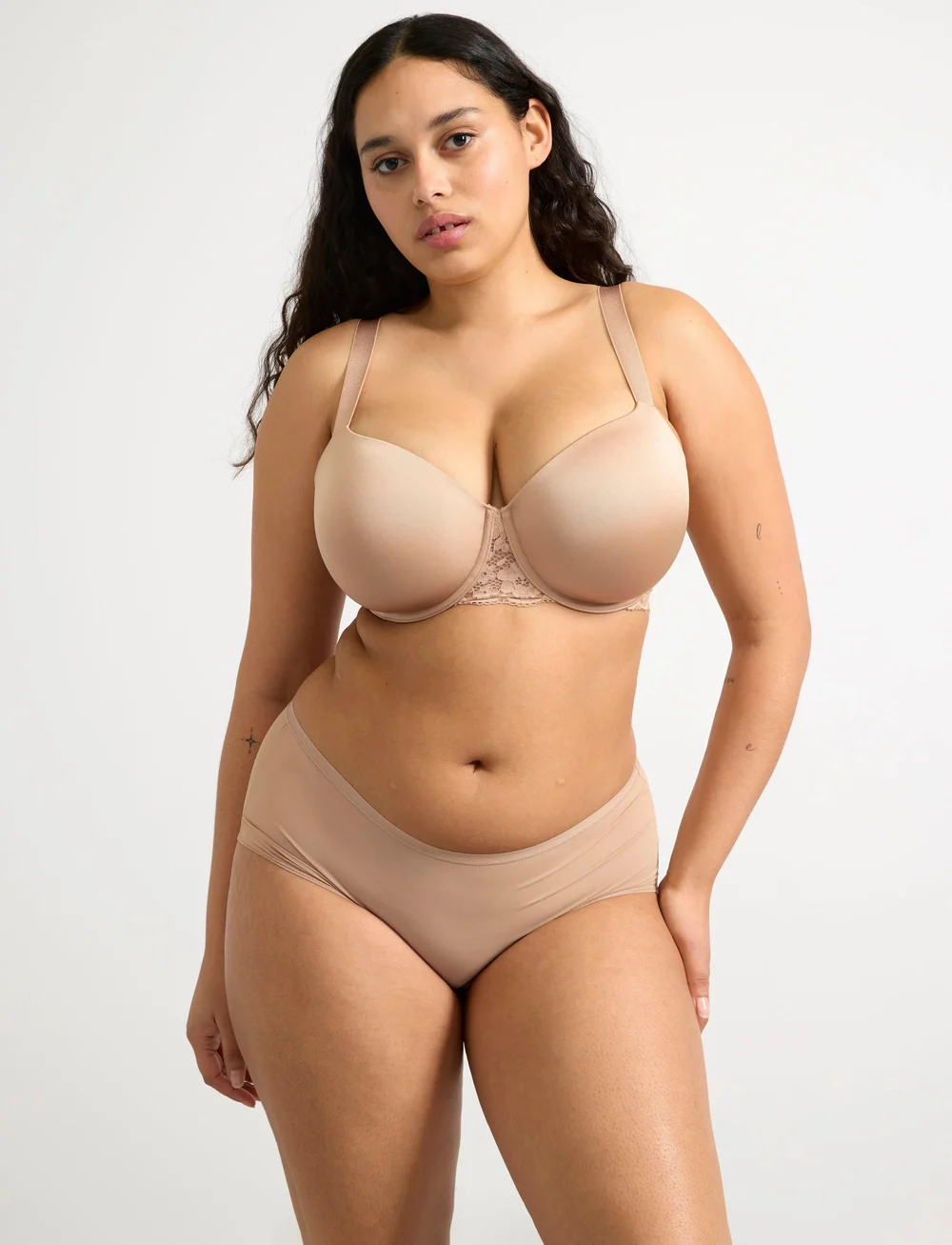 Lindex - Bra Vejde Shiny micro - po marškinėliais dėvimos liemenėlės - beige - 0
