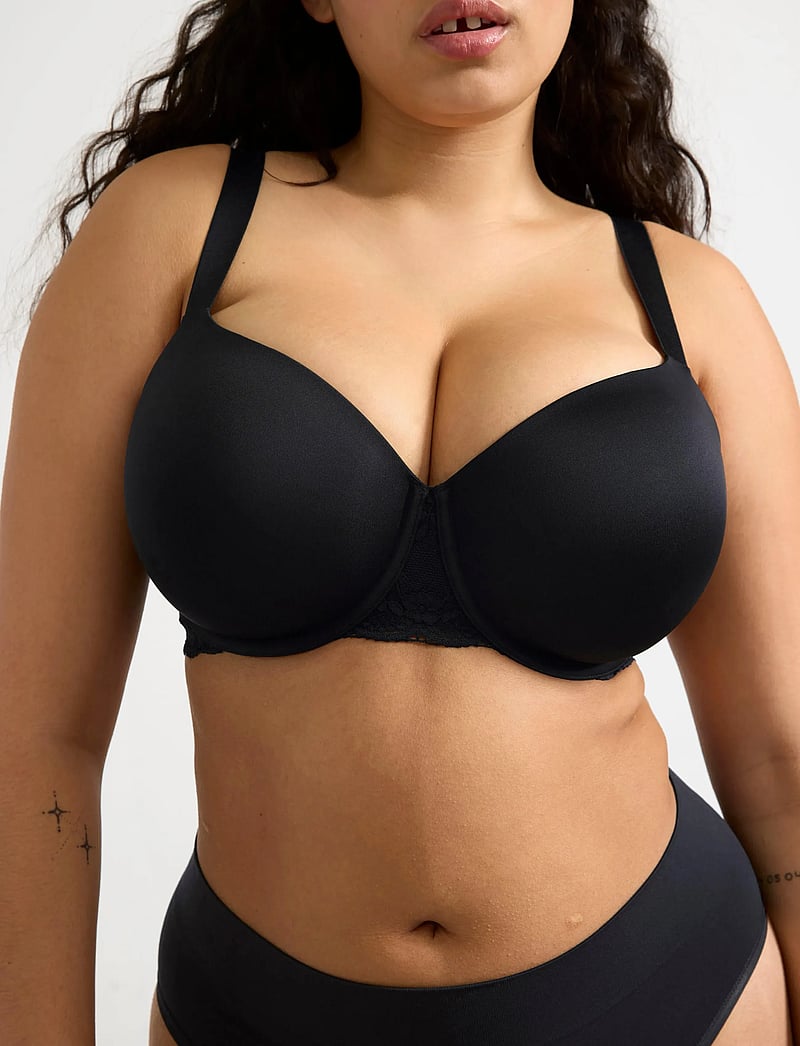 Lindex - Bra Vejde Shiny micro - t-shirt bhs - black - 3