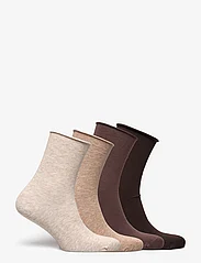 Lindex - sock 4 p roll edge - tavalliset sukat - beige melange - 1
