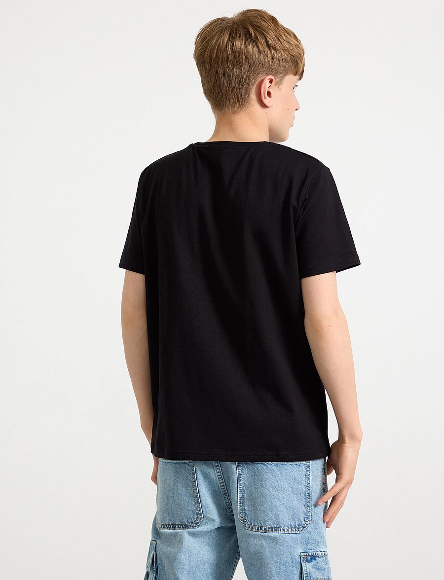 Lindex - T shirt regular solid - kurzärmelige - black - 3