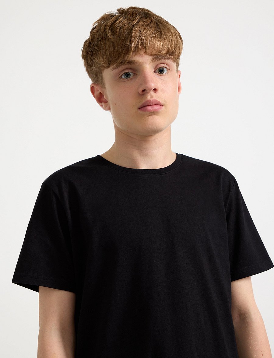 Lindex - T shirt regular solid - kurzärmelige - black - 4