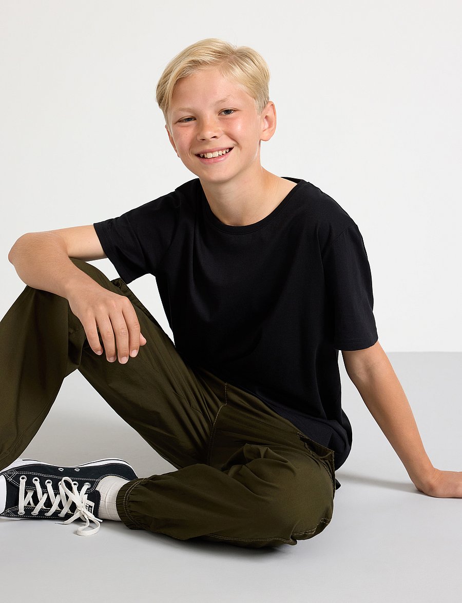 Lindex - T shirt regular solid - kurzärmelige - black - 5