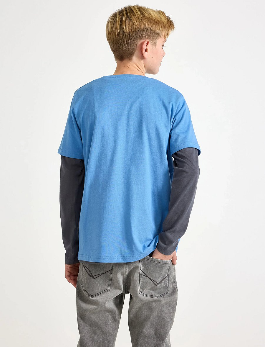 Lindex - T shirt regular solid - kurzärmelige - blue - 3
