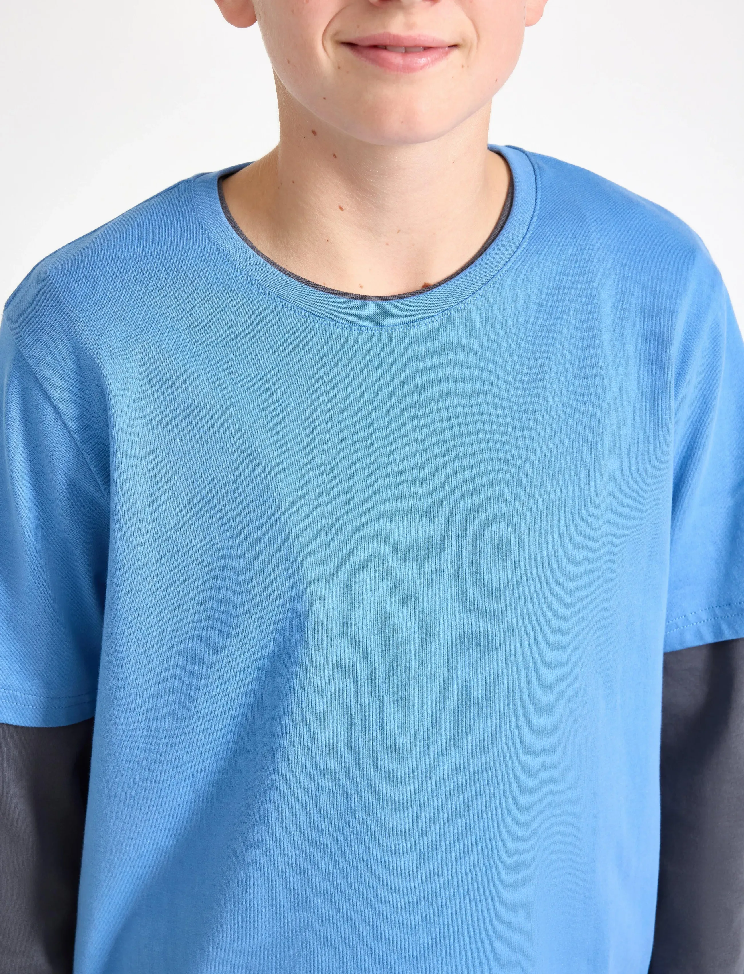 Lindex - T shirt regular solid - t-shirts - blue - 4