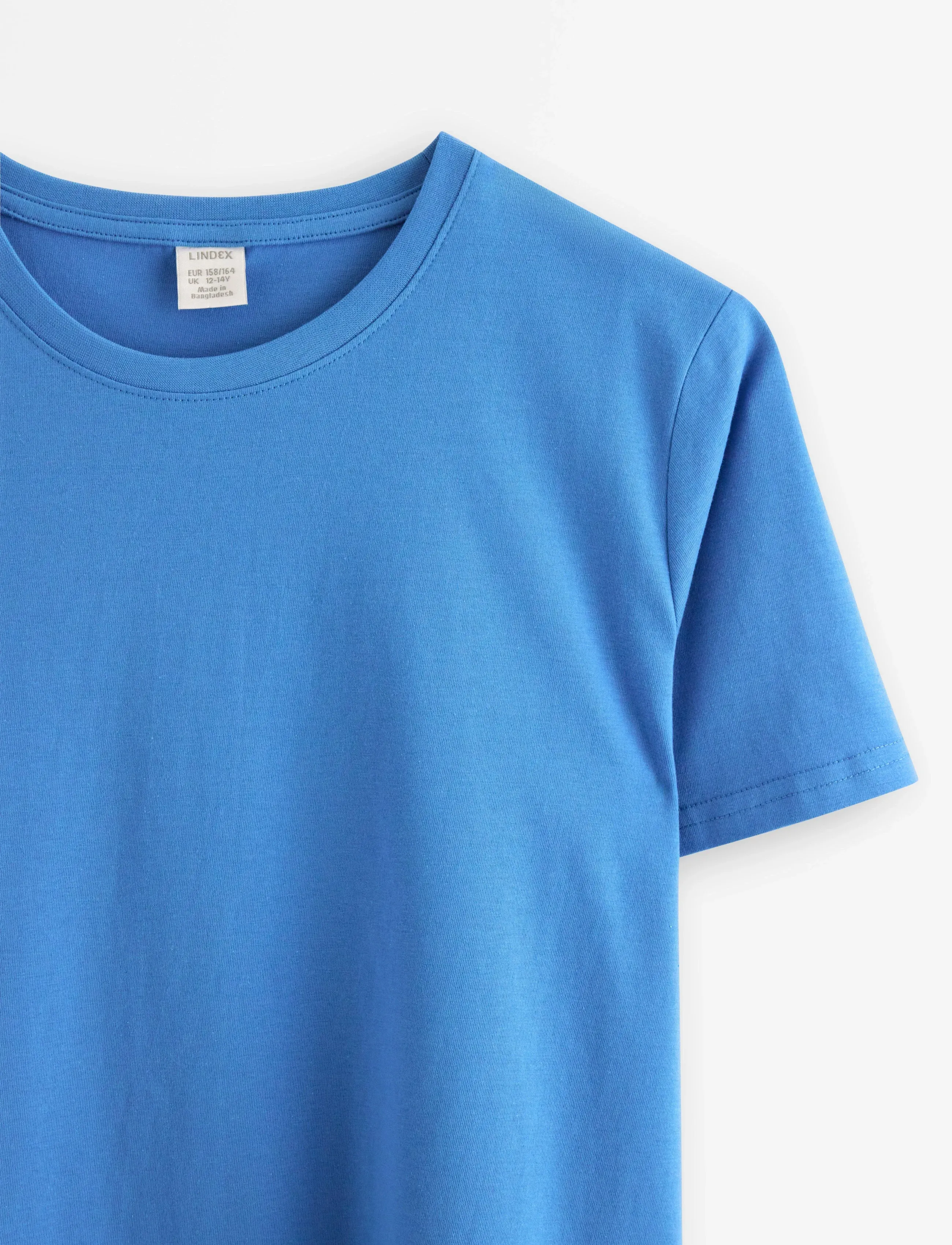 Lindex - T shirt regular solid - t-shirts - blue - 5
