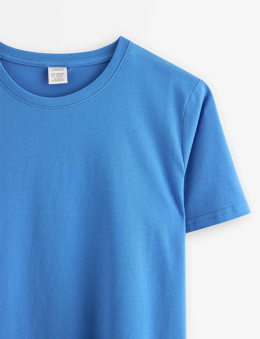 Lindex - T shirt regular solid - kurzärmelige - blue - 5