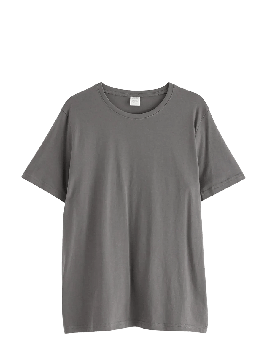 Lindex - T shirt regular solid - kortærmede t-shirts - dark dusty grey - 1
