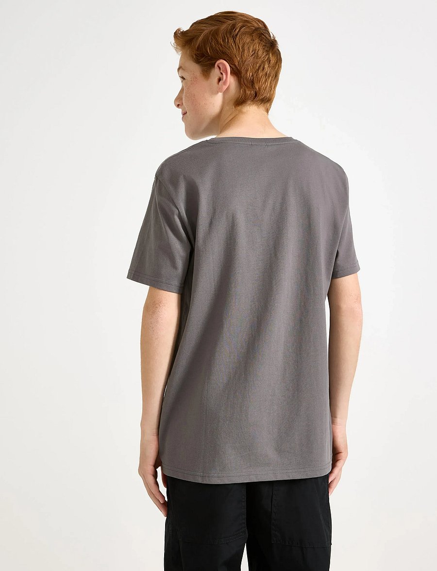 Lindex - T shirt regular solid - kortærmede t-shirts - dark dusty grey - 3