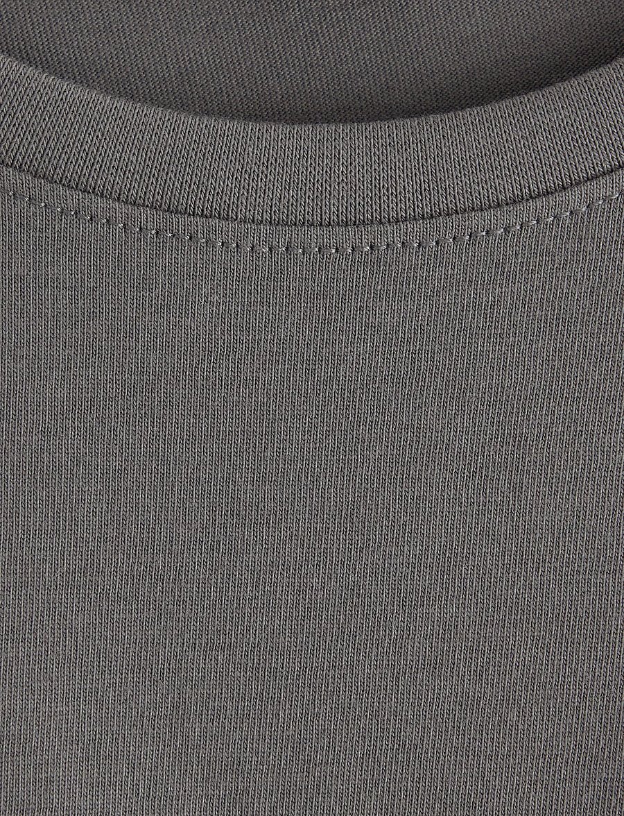 Lindex - T shirt regular solid - kortærmede t-shirts - dark dusty grey - 5