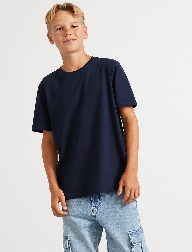 Lindex - T shirt regular solid - kortærmede t-shirts - dark navy - 0