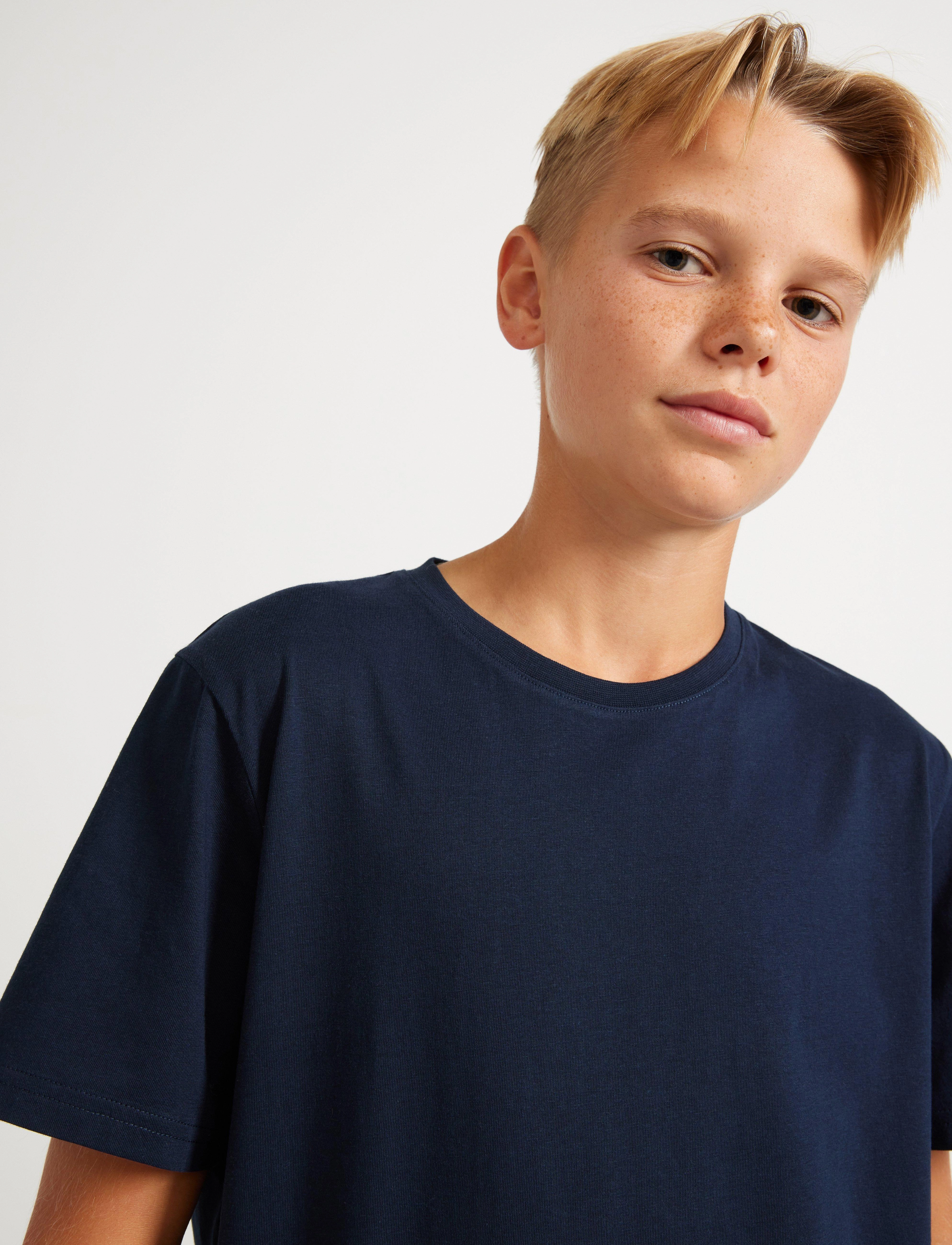 Lindex - T shirt regular solid - lühikeste varrukatega t-särgid - dark navy - 4