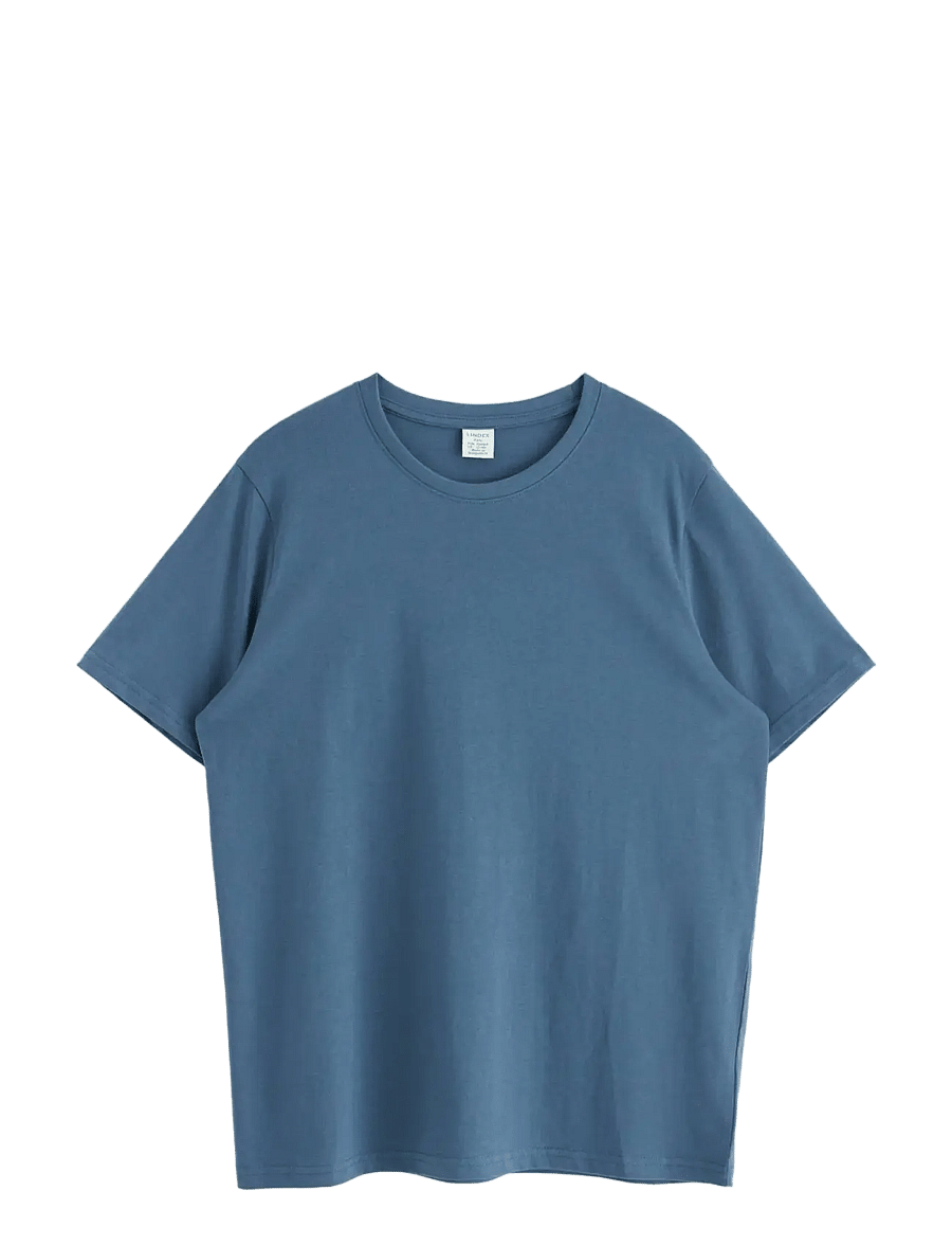 Lindex - T shirt regular solid - kurzärmelige - dusty blue - 0