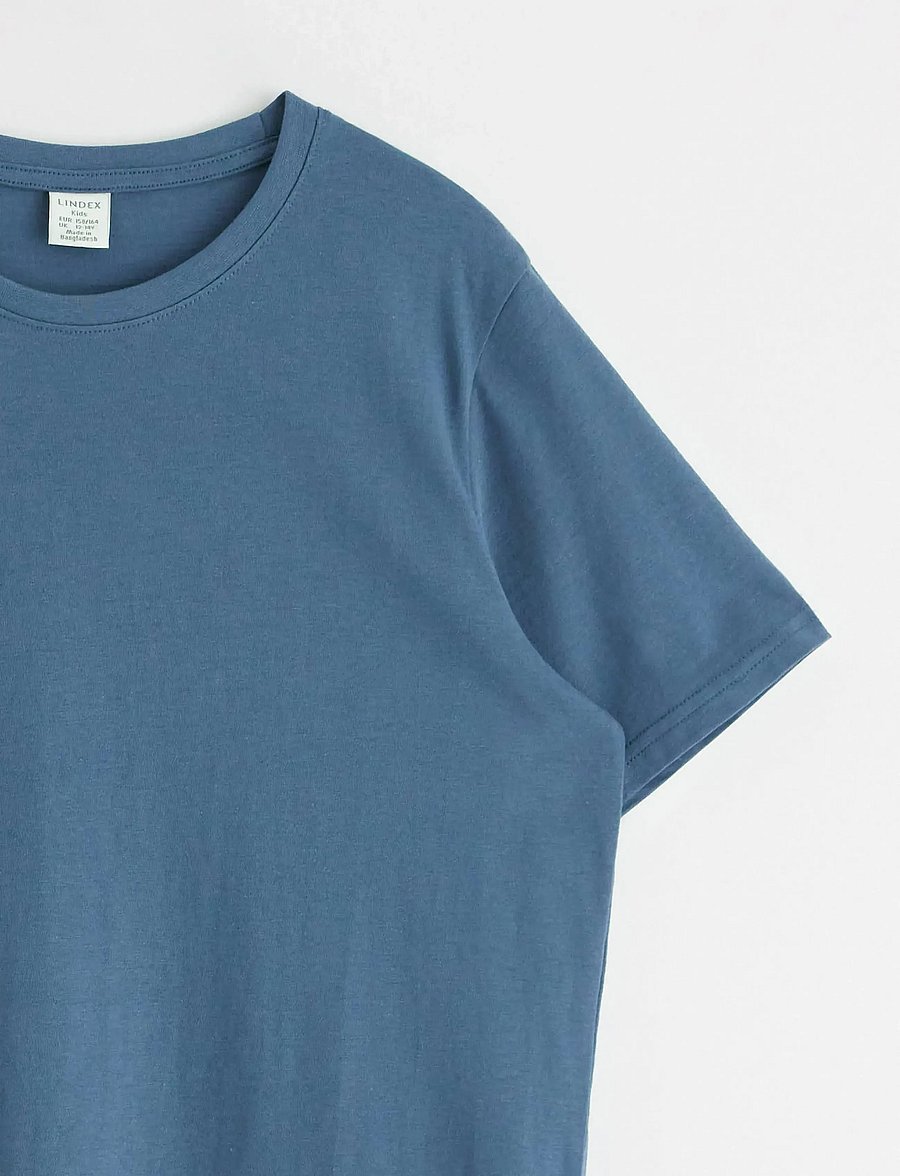 Lindex - T shirt regular solid - kurzärmelige - dusty blue - 2