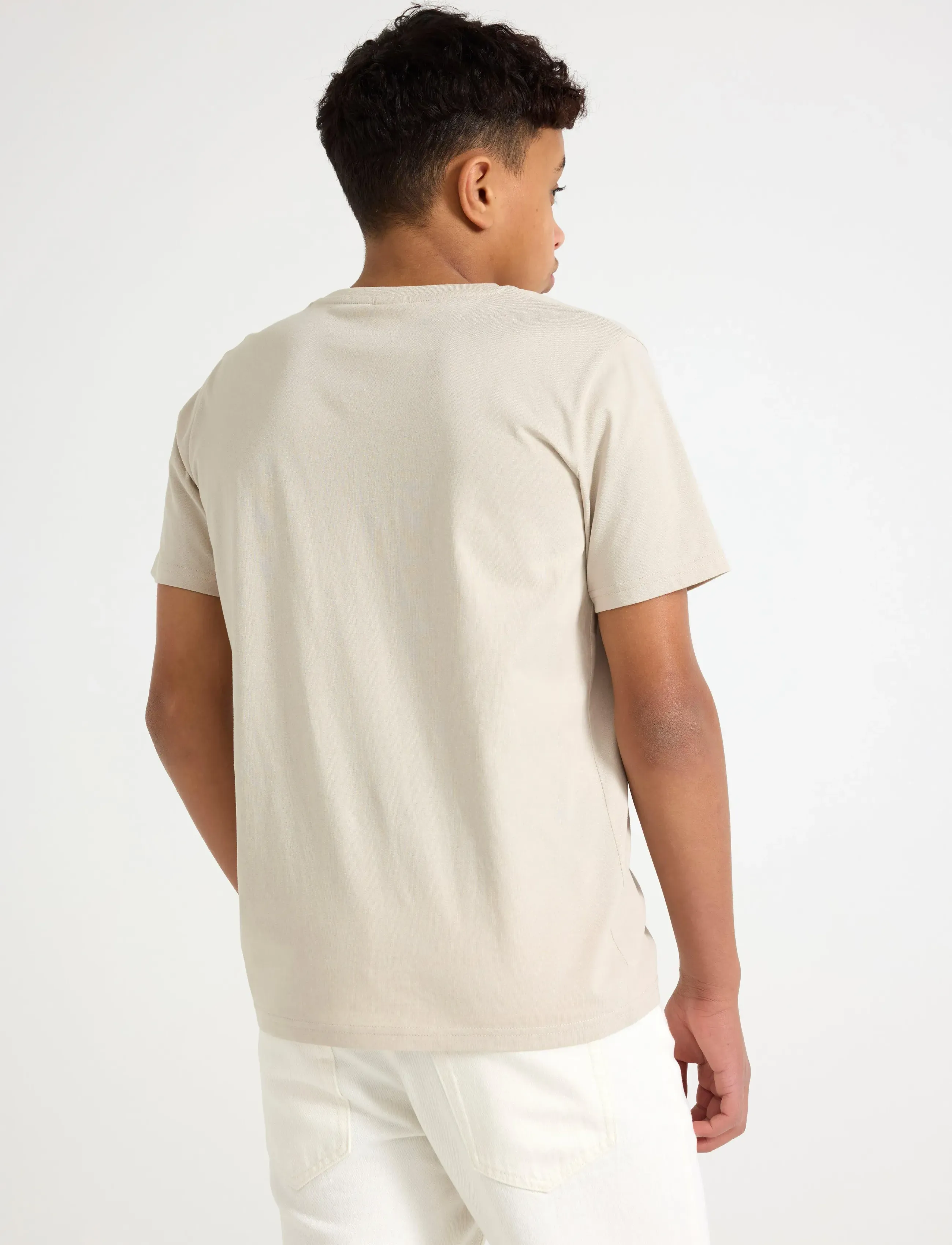 Lindex - T shirt regular solid - kurzärmelige - light beige - 3