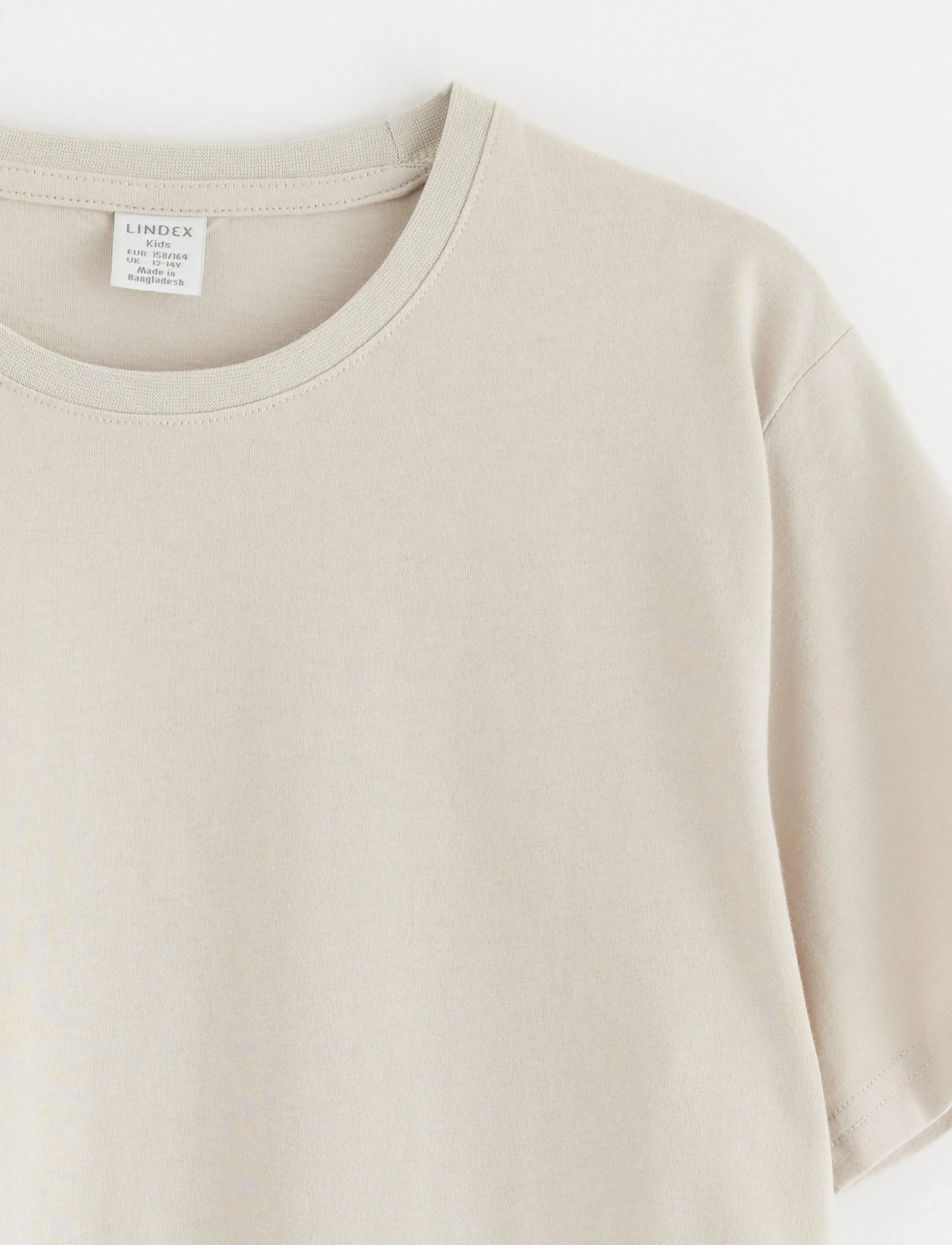 Lindex - T shirt regular solid - kurzärmelige - light beige - 5