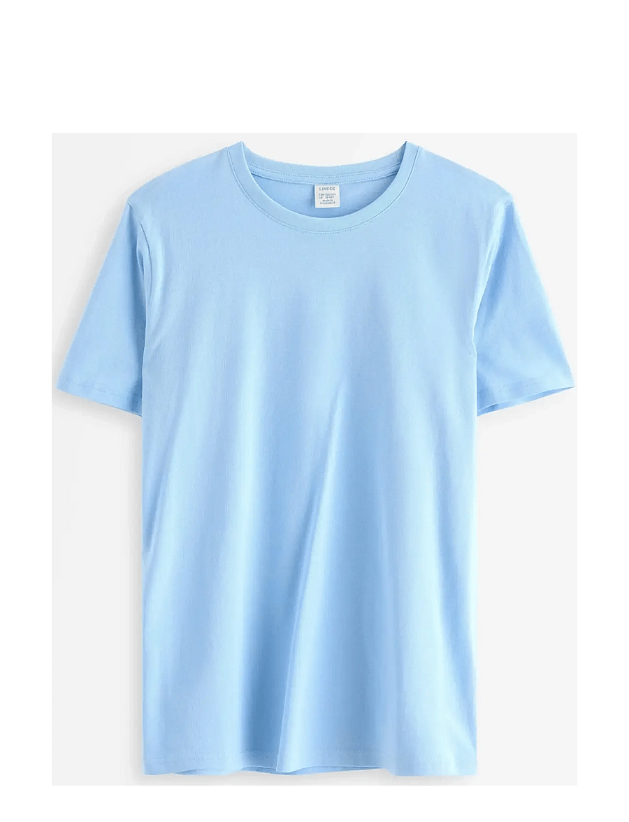 Lindex - T shirt regular solid - kortærmede t-shirts - light blue - 1