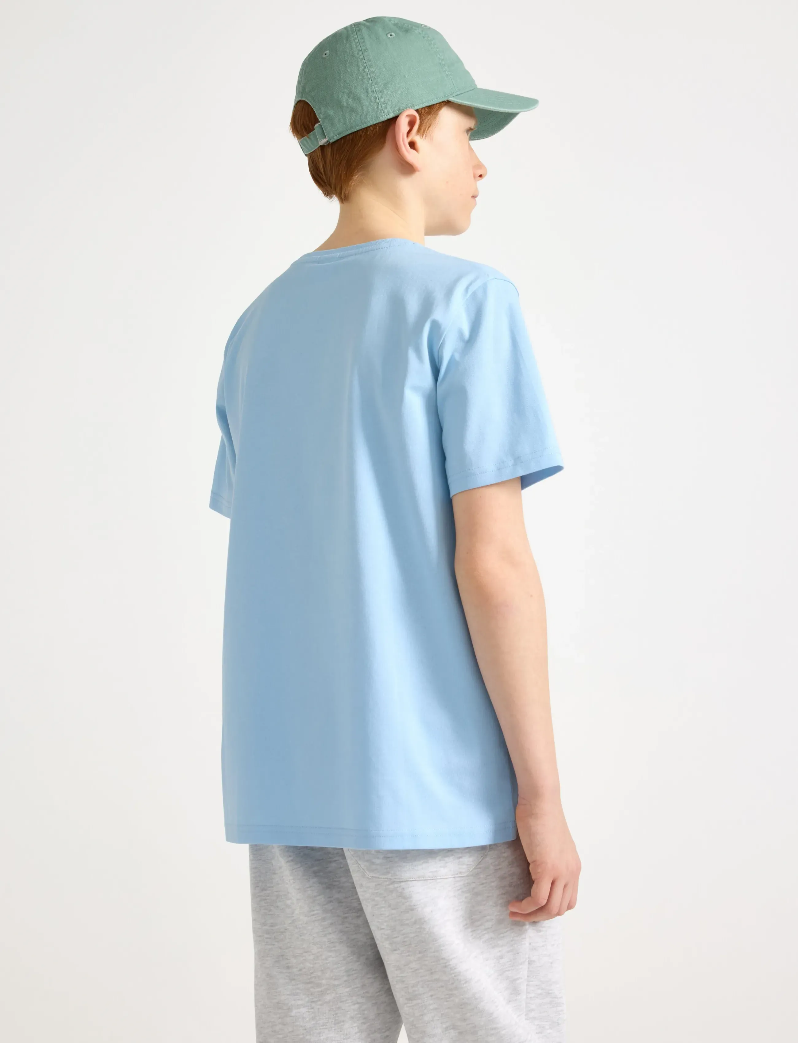 Lindex - T shirt regular solid - short-sleeved t-shirts - light blue - 3