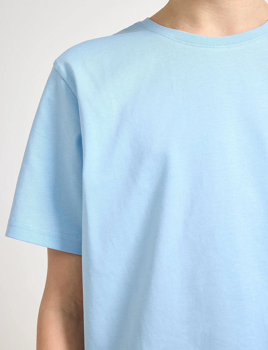 Lindex - T shirt regular solid - kortærmede t-shirts - light blue - 4