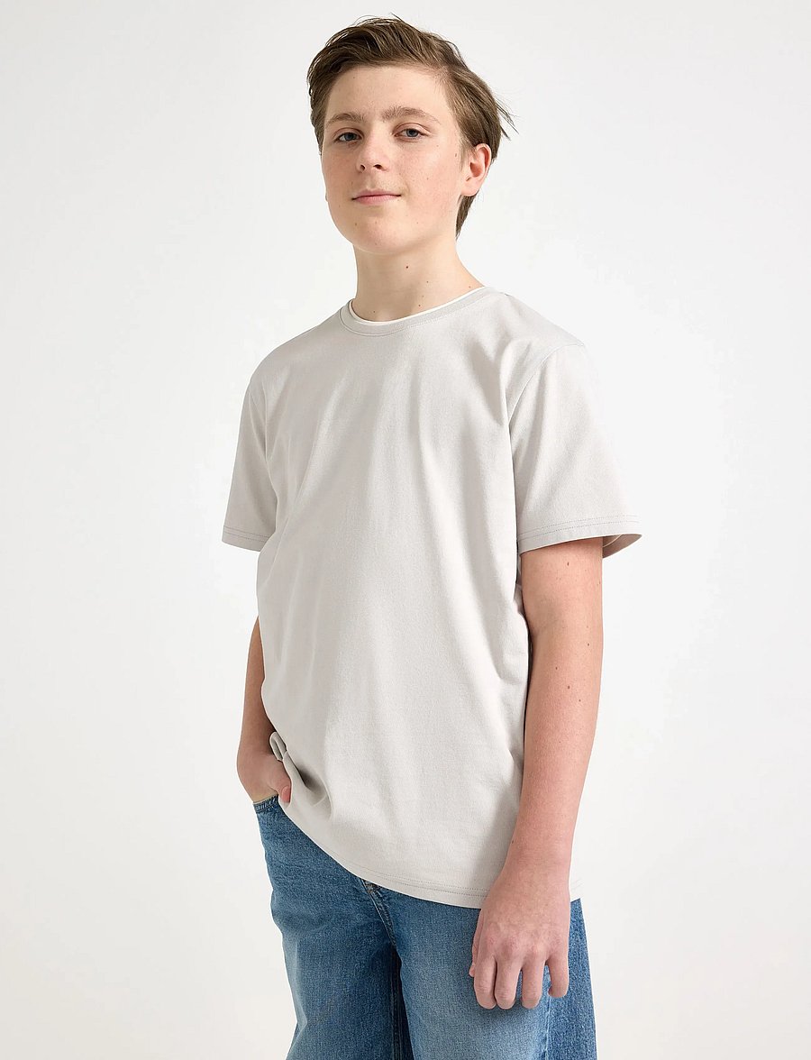 Lindex - T shirt regular solid - kurzärmelige - light grey - 0