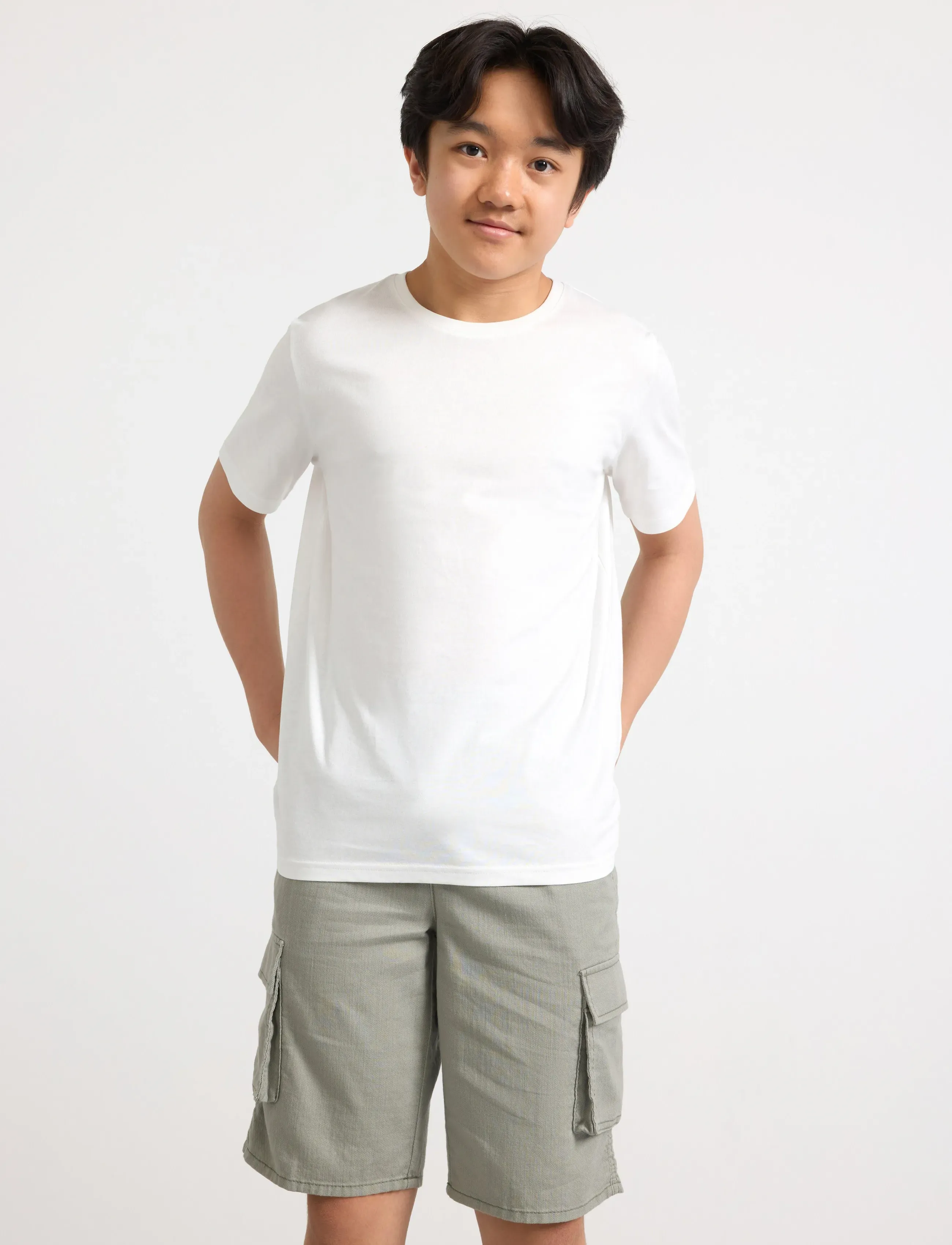Lindex T Shirt Regular Solid, 128, White, T-Shirts > Kortærmede, Børn
