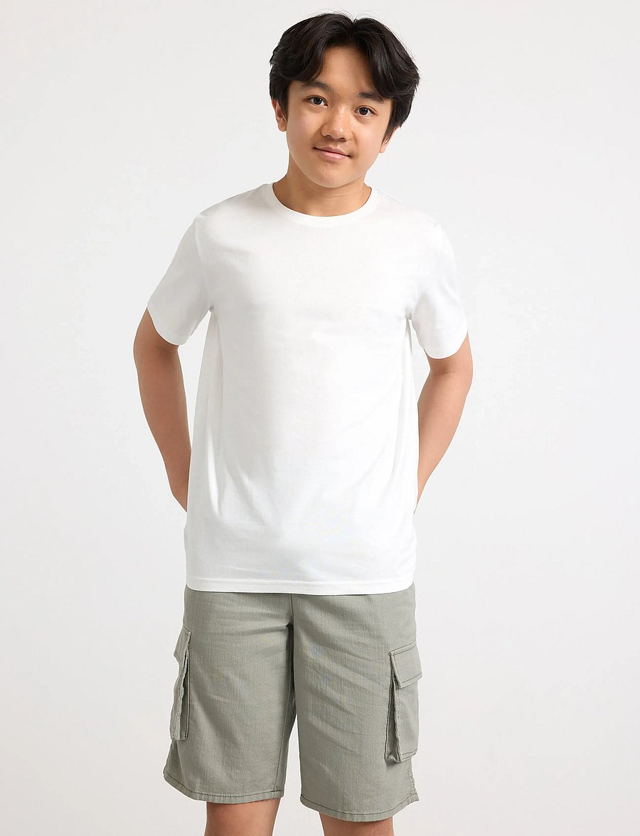 Lindex - T shirt regular solid - kortærmede t-shirts - white - 0