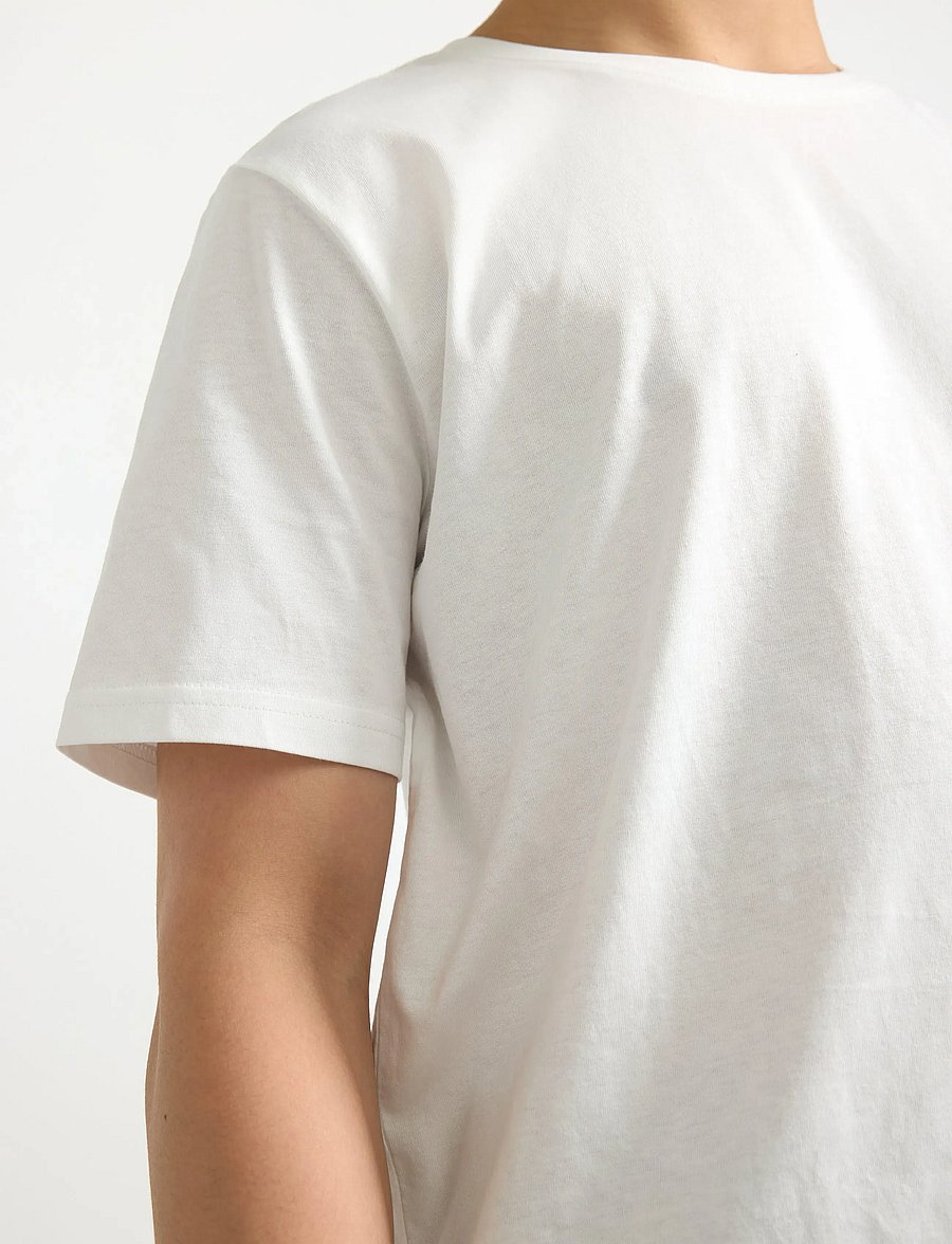 Lindex - T shirt regular solid - kortærmede t-shirts - white - 4